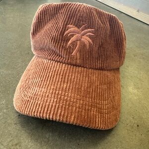 Billabong Brown Corduroy Cap with Palm Tree Embroidery